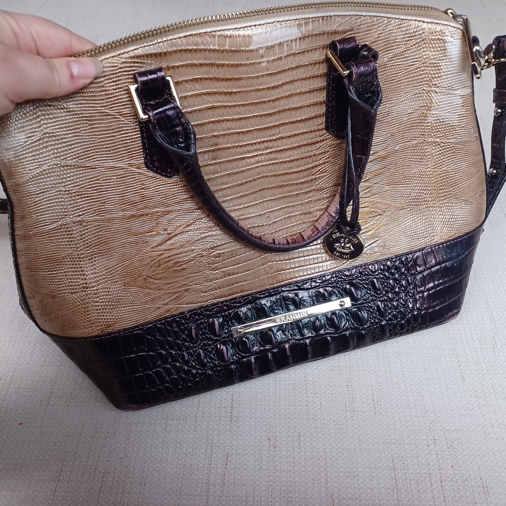 Brahmin Tan Crossbody Gator Bag Purse - Picture 1 of 13